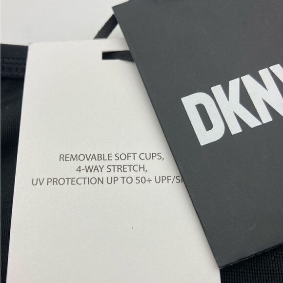 NWT DKNY Black One-Piece Swimsuit Size M/10 - Picture 10 of 12